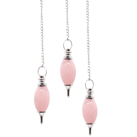 3x Lingam Shaped Gemstone Pendulum - Rose Quartz