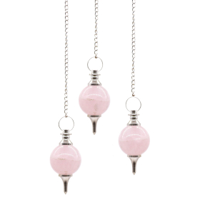 3x Sphere Pendulums - Rose Quartz