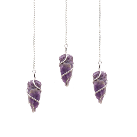 3x Raw Gemstone Pendulum - Amethyst