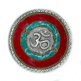 6x Om Plate Tibetan Decor Cone & Stick Holder