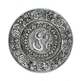 6x Om Round Incense Holder 11cm