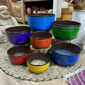 Large Chakra Set of Seven Singing Bowls (19.5-35cm)