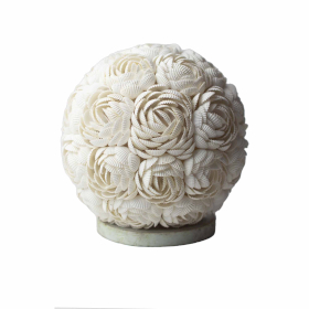 Boho Sea Shell Lamp - Rose Globe - 20cm
