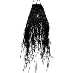 Black Braided in Doum Suspension Lamp Shade - 20x15cm
