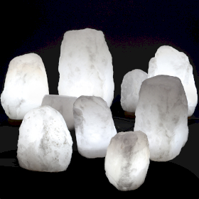 White Crystal Rock Salt Lamps Starter