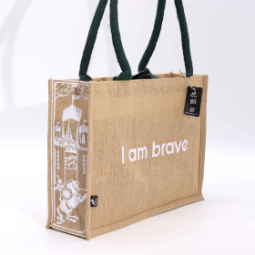 5x Hop Hare Jute Big Bag - I am Brave