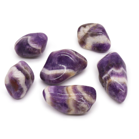 6x Large African Tumble Stones - Amethyst - Chevron