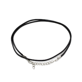 100x Waxed Pendant Cord - 2mm x 55cm - Black 101