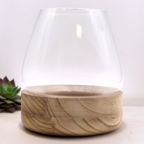 Large Terrarium on Natural Tung Wood - 17x19cm