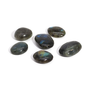 6x Madagascar Labradorite Palm Stones (approx 25-30gms 55-60mm)