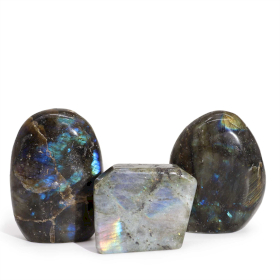 3x Madagascar Labradorite Tomb Stones (approx 80-100gms 50-70mm)
