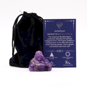 Gemstone Small Buddha - Amethyst 35x40x23mm