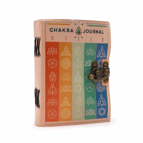 Leather Seven Chakra Colours Deckle-edge Notebook (7x5