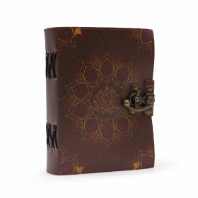 Leather Lotus Mandala Deckle-edge Notebook (7x5