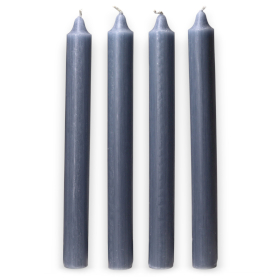 100x Bulk Solid Colour Dinner Candles - Gray - Pack of 100