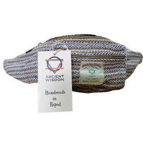 Cotton Hemp Style Belt (or Fanny) Bag - Blue