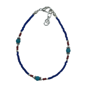 Nepalese Extra Fine Gem Bracelet- Blue Onyx