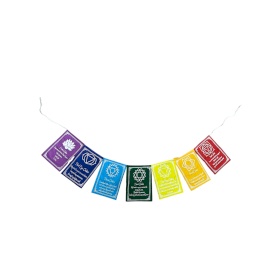 5x Seven Chakra Colours & Mantra - Small (7 Flags)