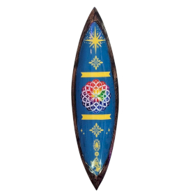 Enamel Incense Bowl - Mango Wood - Mandala