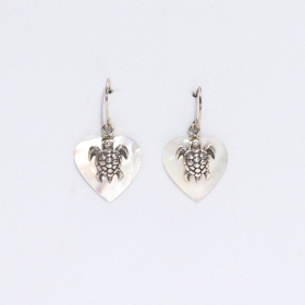 Shell & Silver Earrings - Sea Turtle - MOP