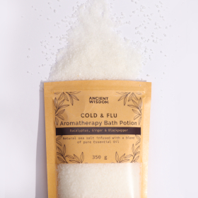 5x Aromatherapy Bath Potion in Kraft Bag 350g - Colds & Flu
