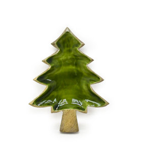 Lost in the Forrest -  Enamel Tree Wooden Bowl - 25x19cm