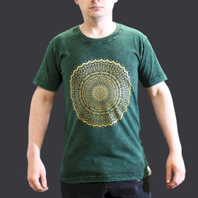 Small Stone Washed T-Shirt - Mandala - Green