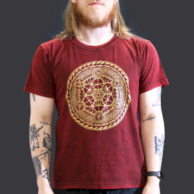 Large Stone Washed T-Shirt - Chakra - Maroon