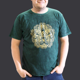 XLarge Stone Washed T-Shirt - Hamsa - Green