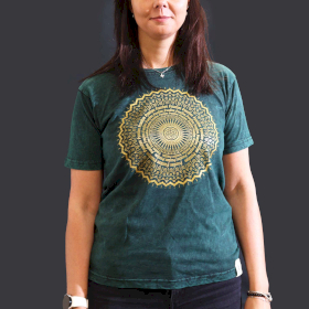 Medium Stone Washed T-Shirt - Mandala - Green