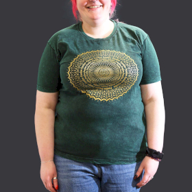 XLarge Stone Washed T-Shirt - Mandala - Green