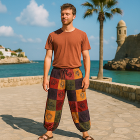 Nomad Sari - Mushroom Pants - Orange Tones L/XL