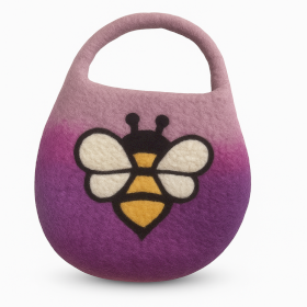 Water Felted Bee Bag - One Handle with Magnet  - Lavender Shades