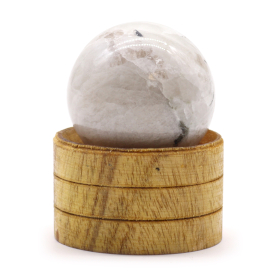 Gemstone Crystal Sphere 40mm - Indian Moonstone  with Stand