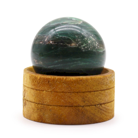 Gemstone Crystal Sphere 50mm - Indian Jade  with Stand
