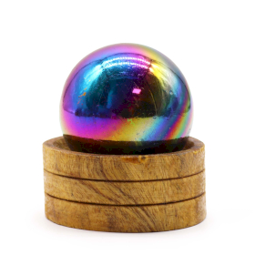 Gemstone Crystal Sphere 50mm - Amethyst Aura with Stand