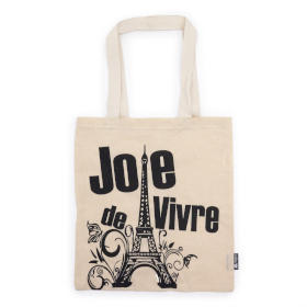 10x Iconic Basic Tote Bag - Joie de Vivre- (40x36cm) - Natural 4oz