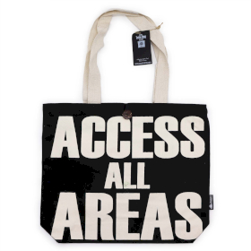 5x Iconic Classic Tote Bag - ACCESS ALL AREAS - Black Natural 10oz (36x43x10cm)