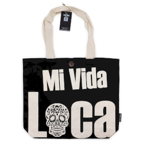 5x Iconic Classic Tote Bag - Mi Vida Loca - Black Natural 10oz (36x43x10cm)