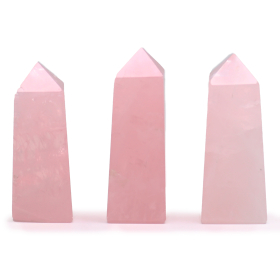 3x Gemstone Obelisk Points approx 5cm - Rose Quartz