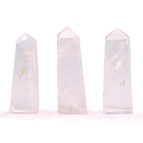 3x Gemstone Obelisk Points approx 5cm - Clear Quartz
