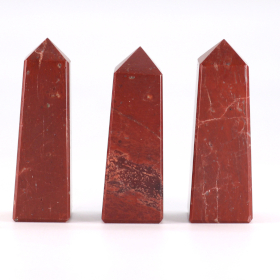 3x Gemstone Obelisk Points approx 5cm - Red Jasper