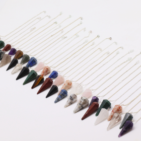 36x Gemstone Pendulum Starter (12x 3 Crystals) 4cm - 6 Sides Pyramids
