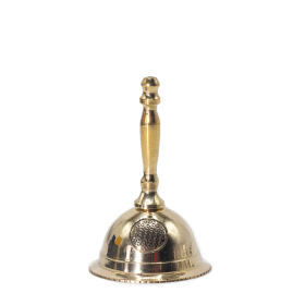 6x Small Altar Brass Bell - Flower of Life