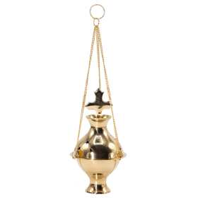Hanging Brass Incense Burner - Cross