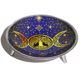 Enamelled Offering Plate - Purple Triple Moon