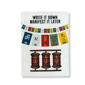 Lrg Lokta Inspiration Notebook (21x15cm) - 45 leafs - Write it Down - inc bookmark