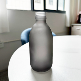 36x 300ml Grey Frosted Glass Medicine Bottle - No Cap