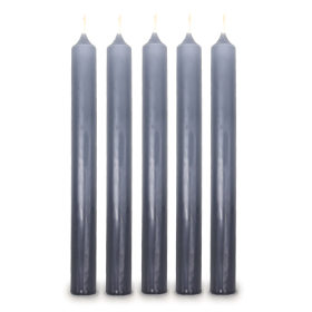100x Dark Grey Dinner Candle
