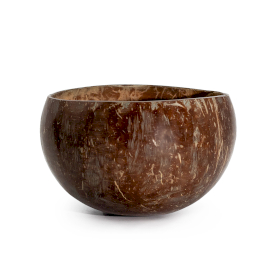 6x Sm Natural Coconut Bowl - polished - craft use - 7x10cm